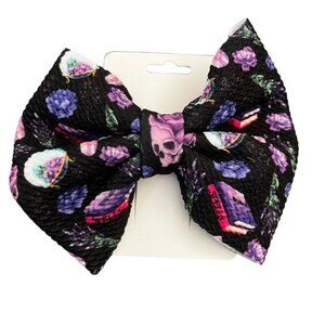 New 5" Purple and Black Spooky Hairbow